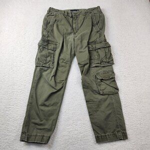 Abercrombie & Fitch Loose Pants Men's 32x30 Green 3 Cargo Pockets Paratrooper